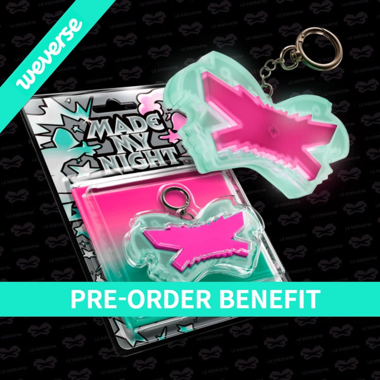 (POB) LE SSERAFIM - Made My Night (Glow Clicker Keychain Pink ver.)